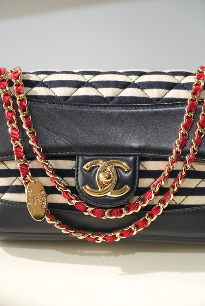 2014 Chanel Jersey Quilted Small Coco Sailor Flap bag