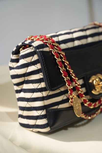 2014 Chanel Jersey Quilted Small Coco Sailor Flap bag