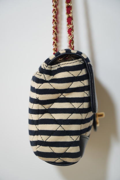 2014 Chanel Jersey Quilted Small Coco Sailor Flap bag