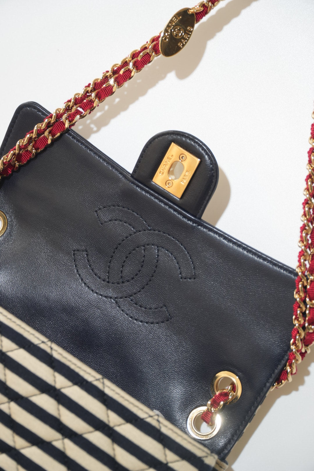 2014 Chanel Jersey Quilted Small Coco Sailor Flap bag