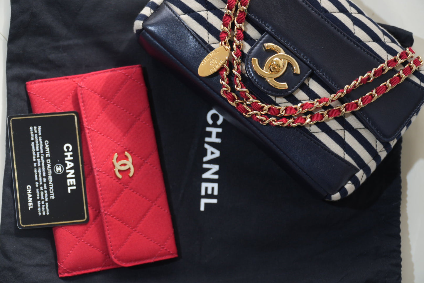 2014 Chanel Jersey Quilted Small Coco Sailor Flap bag