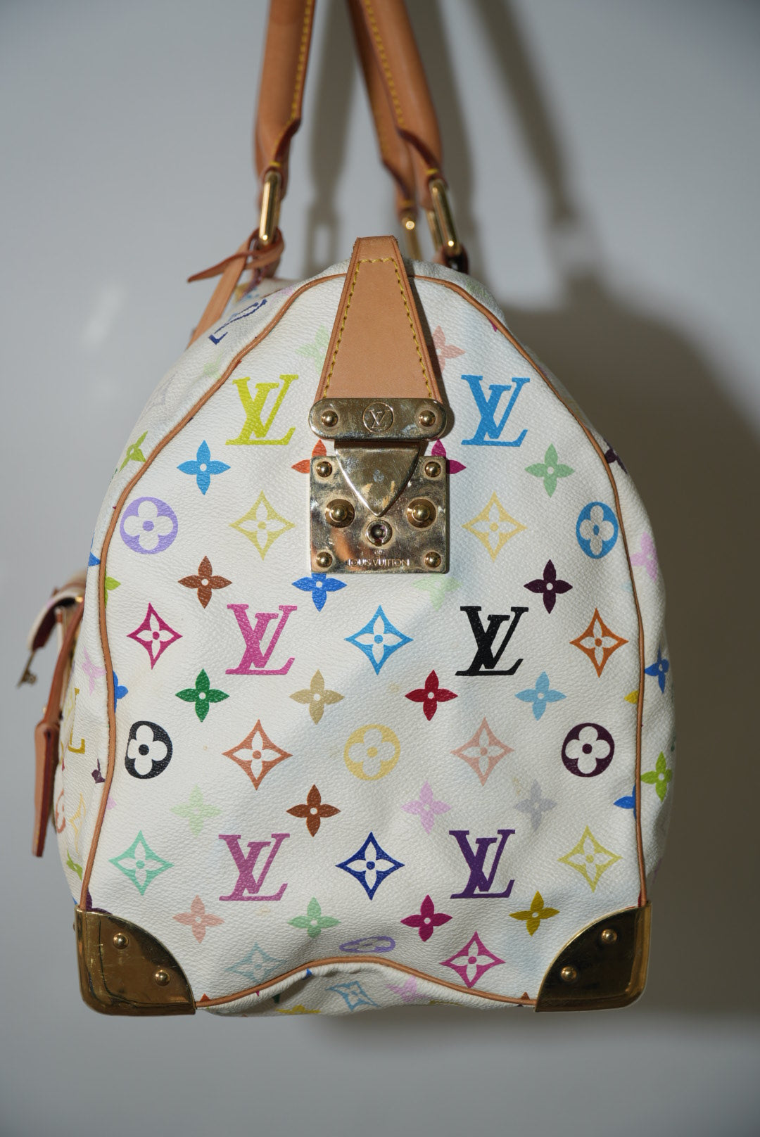 Louis Vuitton x Murakami White Multi Color Keepall 45 Bag