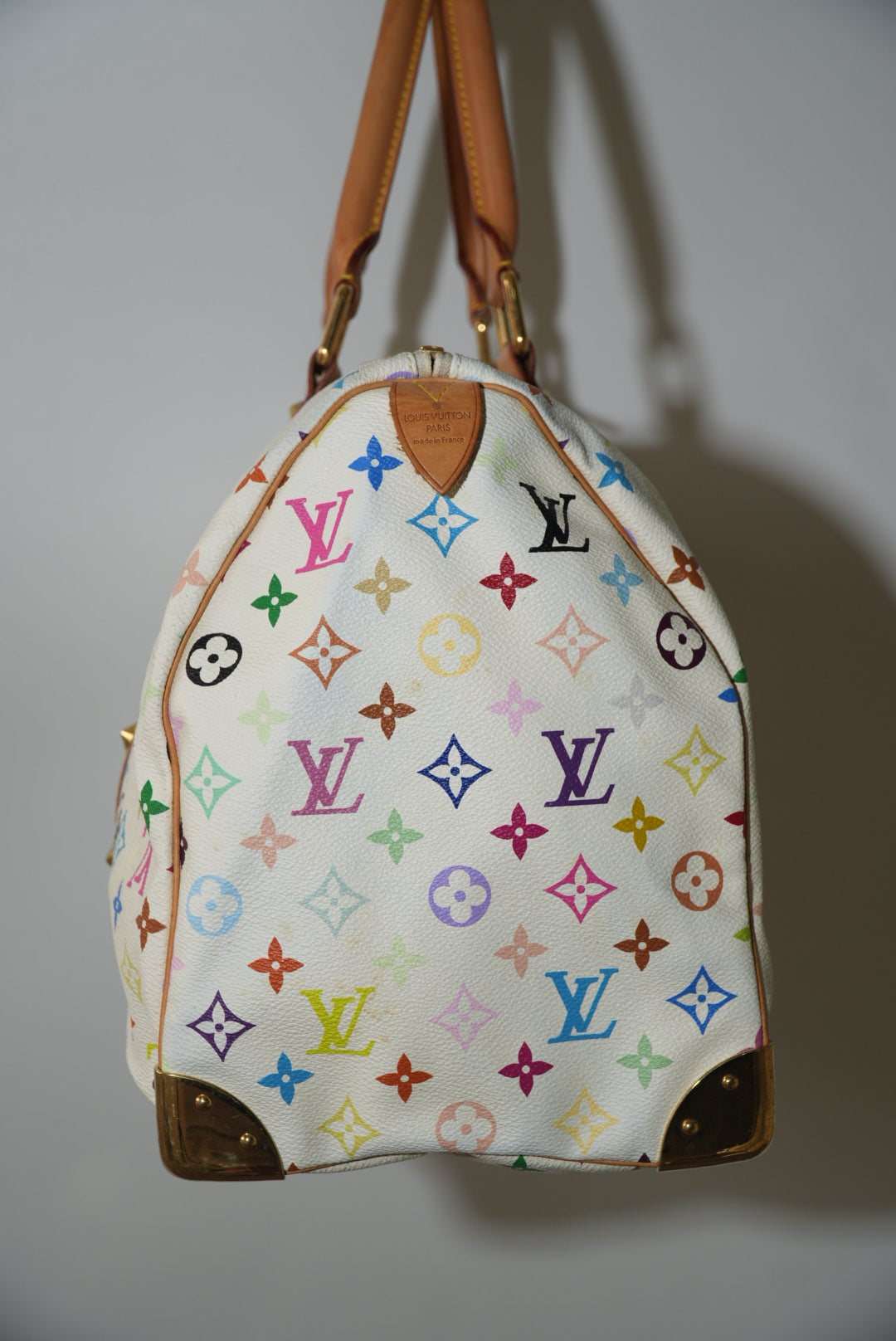 Louis Vuitton x Murakami White Multi Color Keepall 45 Bag