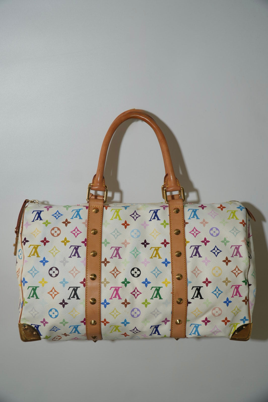 Louis Vuitton x Murakami White Multi Color Keepall 45 Bag