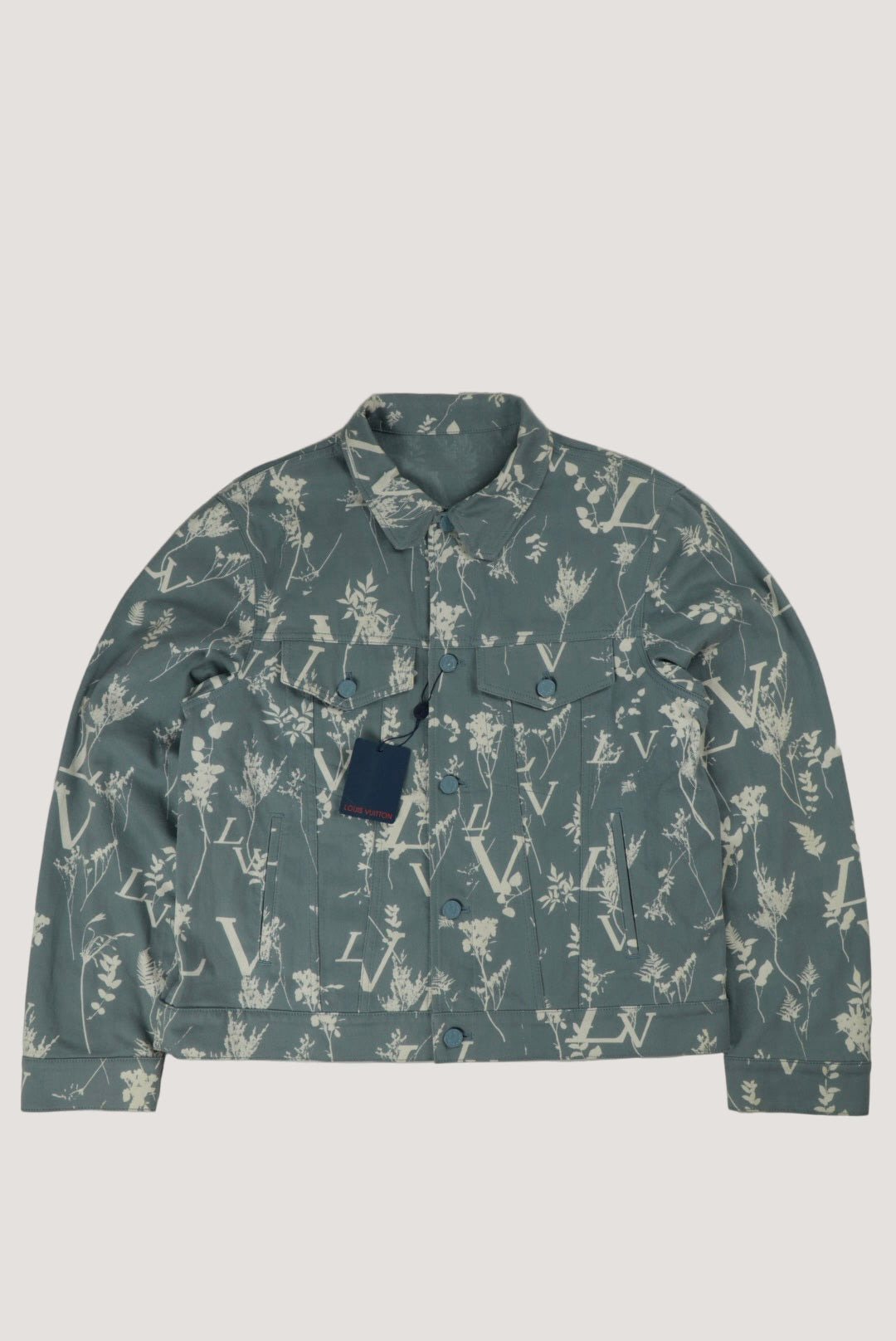 Louis Vuitton Blue Floral Print Denim Jacket