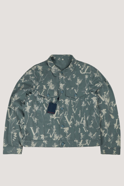 Louis Vuitton Blue Floral Print Denim Jacket