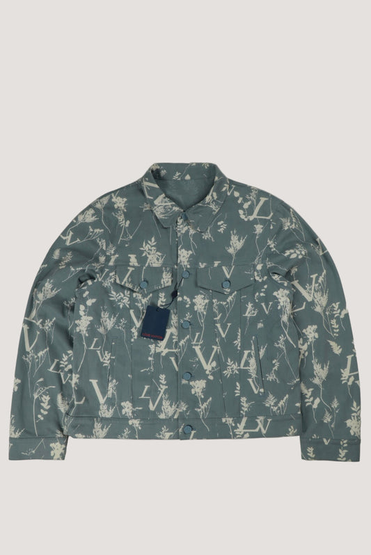Louis Vuitton Blue Floral Print Denim Jacket