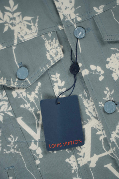 Louis Vuitton Blue Floral Print Denim Jacket