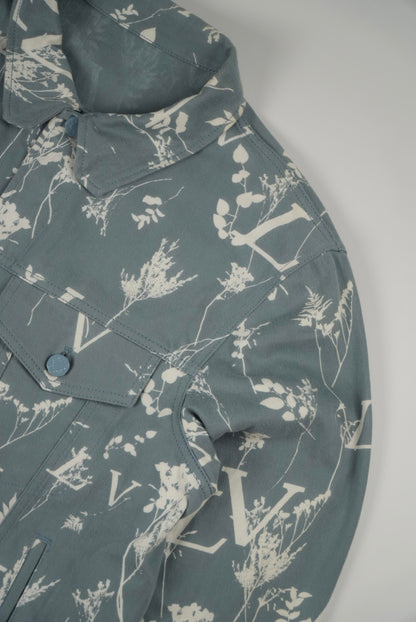 Louis Vuitton Blue Floral Print Denim Jacket