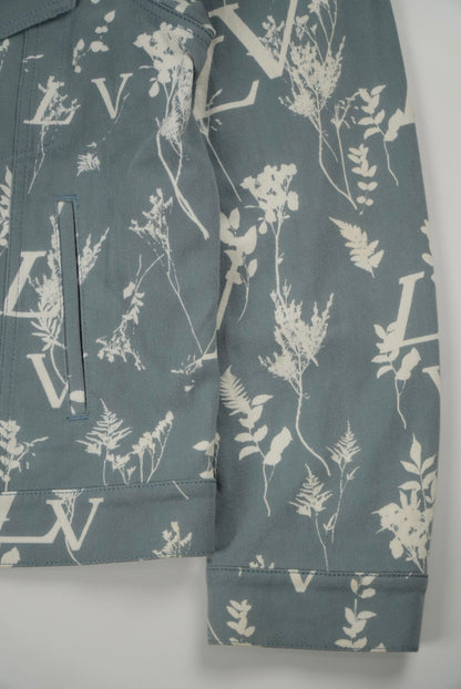 Louis Vuitton Blue Floral Print Denim Jacket