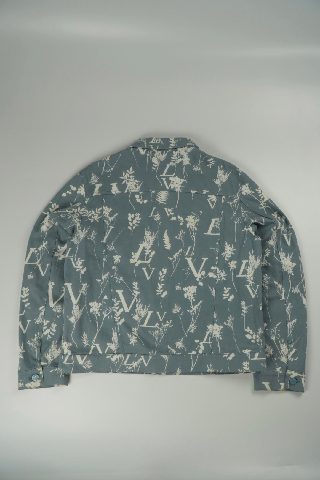 Louis Vuitton Blue Floral Print Denim Jacket