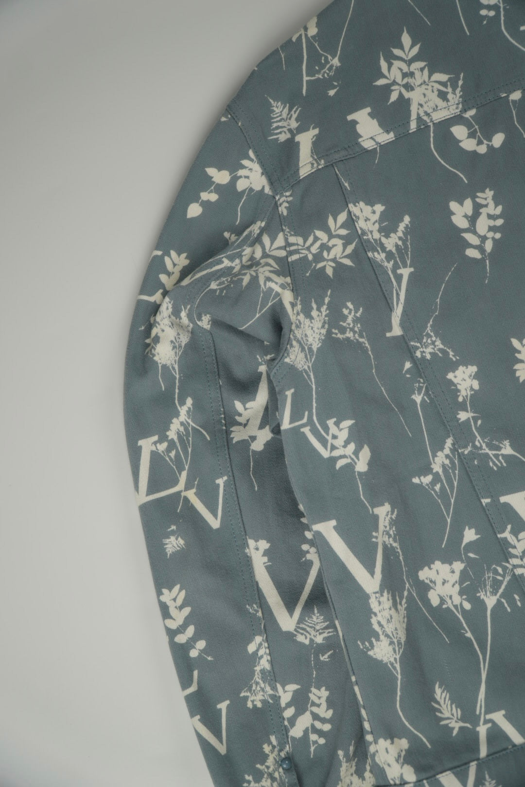 Louis Vuitton Blue Floral Print Denim Jacket