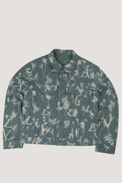 Louis Vuitton Blue Floral Print Denim Jacket