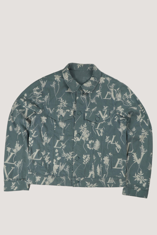 Louis Vuitton Blue Floral Print Denim Jacket