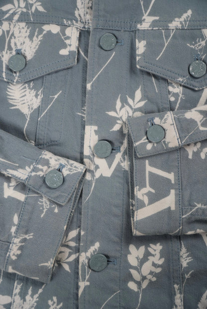 Louis Vuitton Blue Floral Print Denim Jacket
