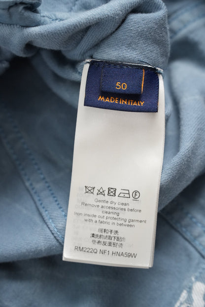 Louis Vuitton Blue Floral Print Denim Jacket