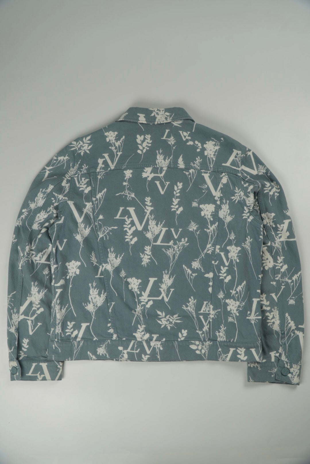 Louis Vuitton Blue Floral Print Denim Jacket