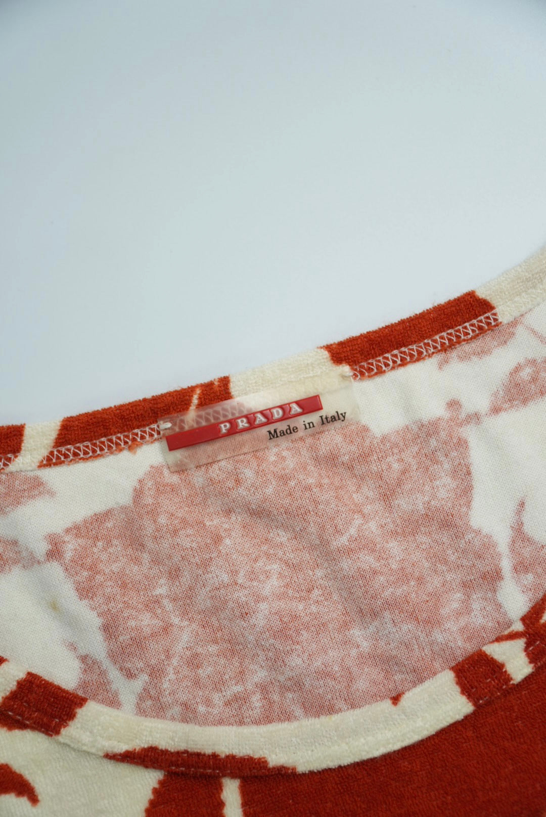 Prada Floral Print Terry Fabric Sleeveless Tank Top