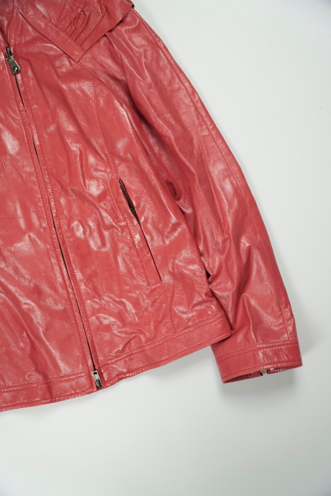 Miu Miu Pink Zip Leather Jacket