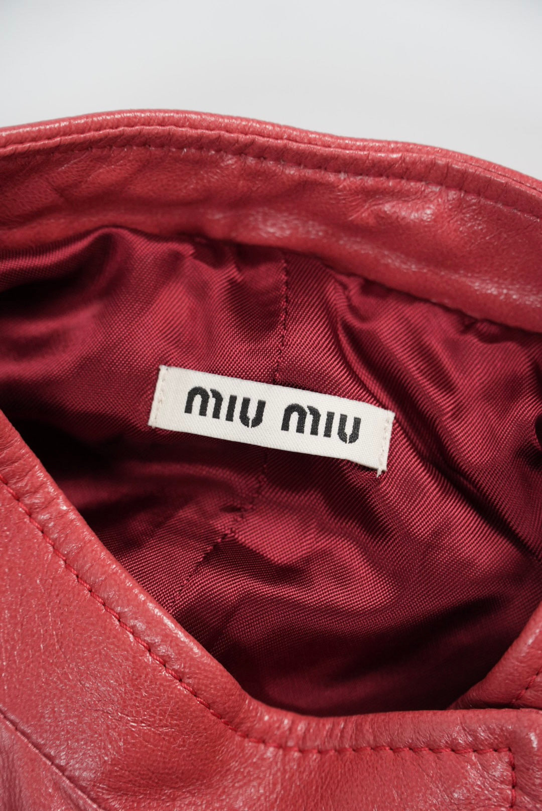 Miu Miu Pink Zip Leather Jacket