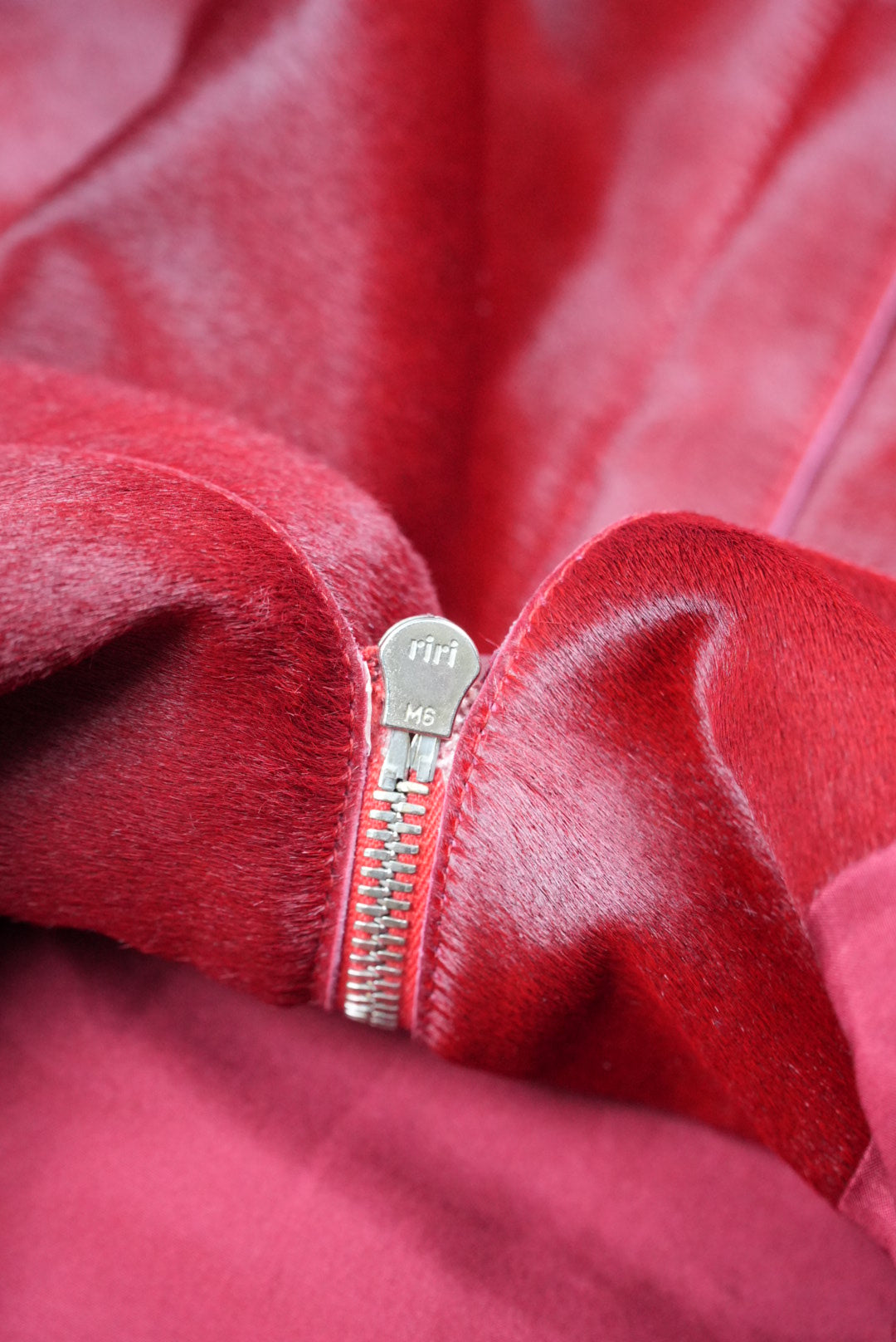 Jil Sander Red Pony Hair Trench Coat