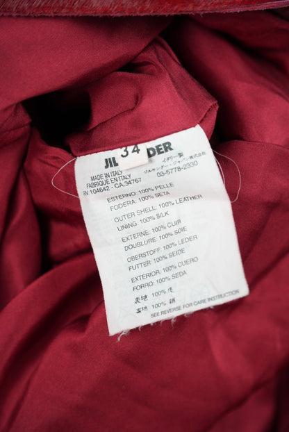 Jil Sander Red Pony Hair Trench Coat