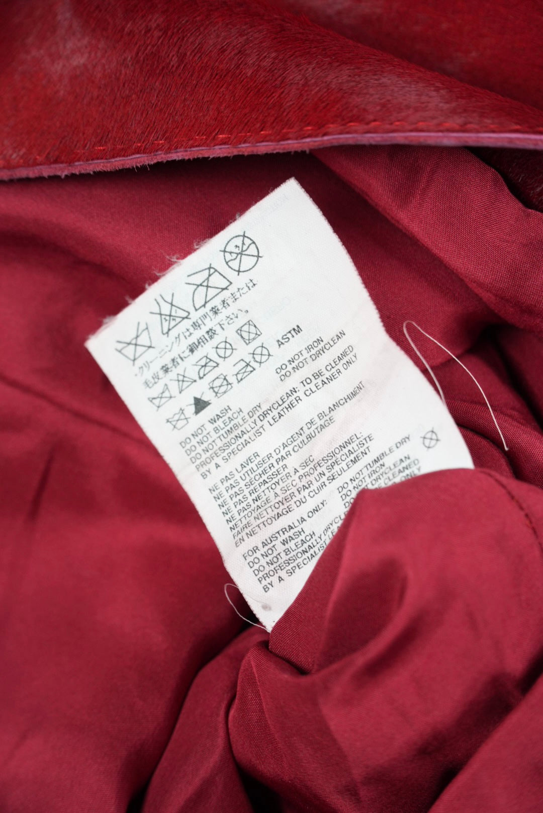 Jil Sander Red Pony Hair Trench Coat