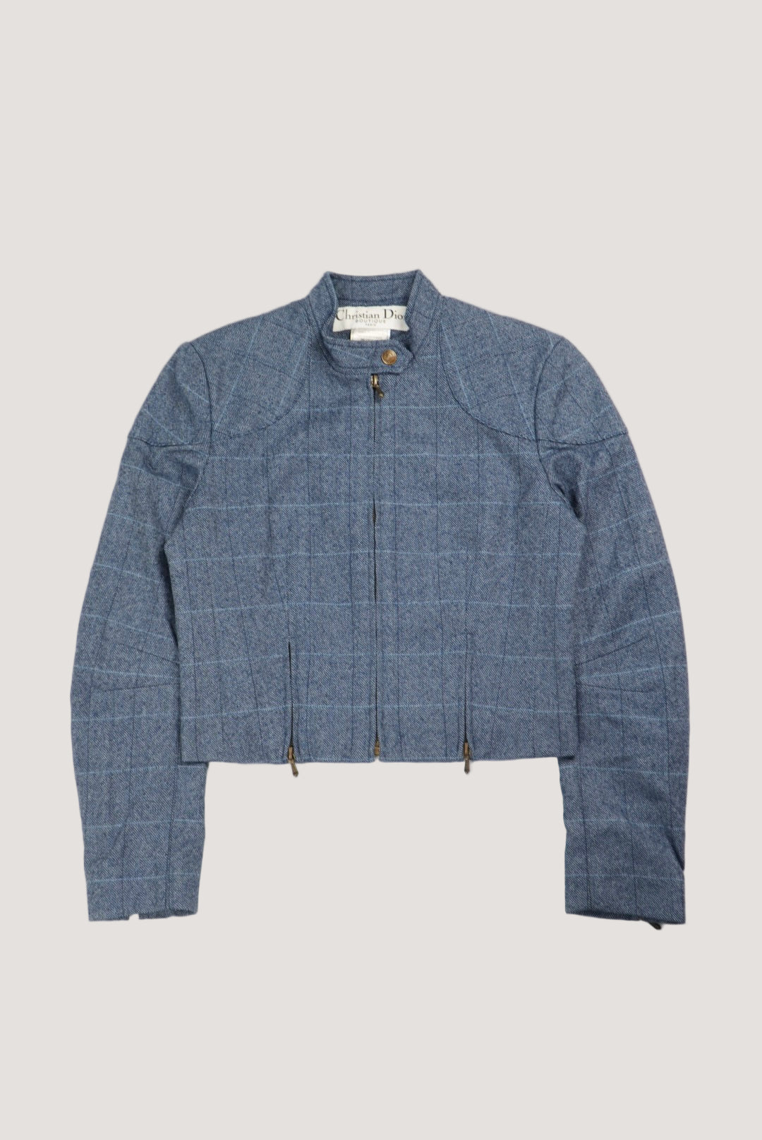 Christian Dior by John Galliano Woolen Tweed Zip-Up Jacket