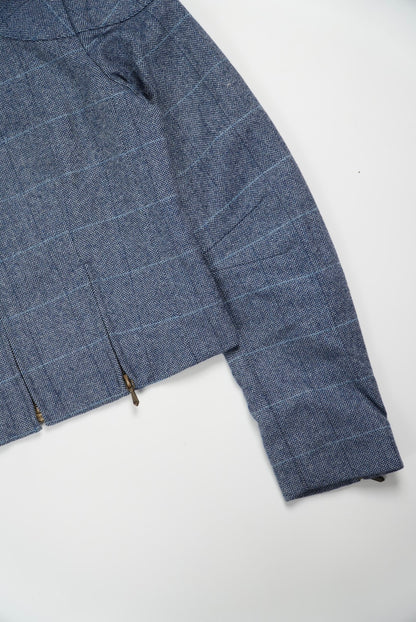 Christian Dior by John Galliano Woolen Tweed Zip-Up Jacket