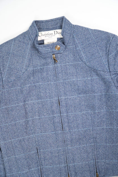 Christian Dior by John Galliano Woolen Tweed Zip-Up Jacket