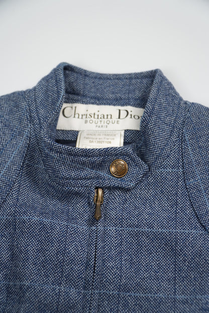 Christian Dior by John Galliano Woolen Tweed Zip-Up Jacket