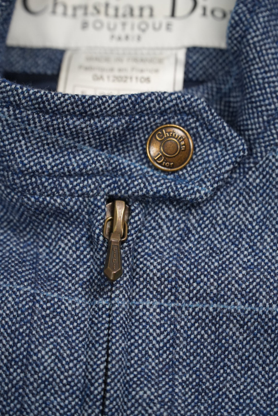 Christian Dior by John Galliano Woolen Tweed Zip-Up Jacket