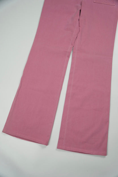 Chanel 2004 Pink Flare Jeans with Quilted Front Pockets