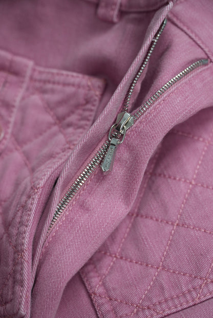 Chanel 2004 Pink Flare Jeans with Quilted Front Pockets