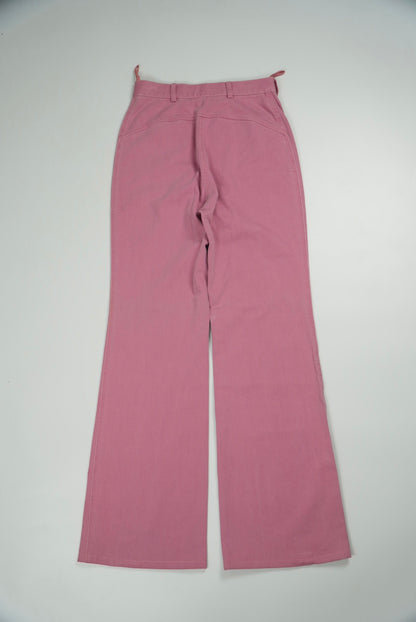 Chanel 2004 Pink Flare Jeans with Quilted Front Pockets