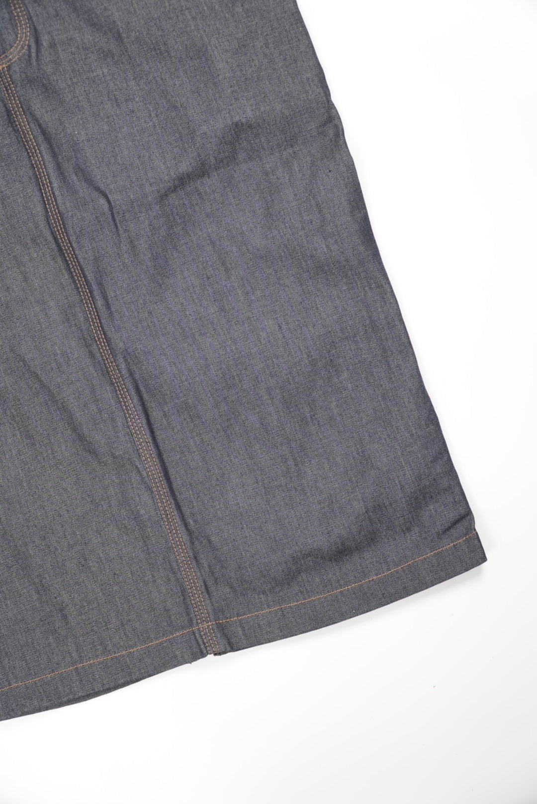 Gucci Denim Lamb Leather Tight Knee-Length Skirt