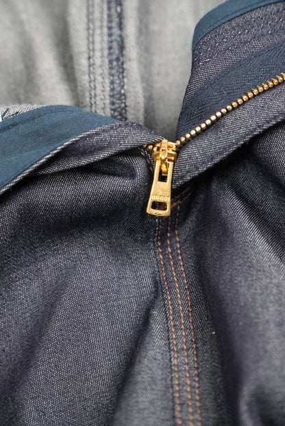 Gucci Denim Lamb Leather Tight Knee-Length Skirt