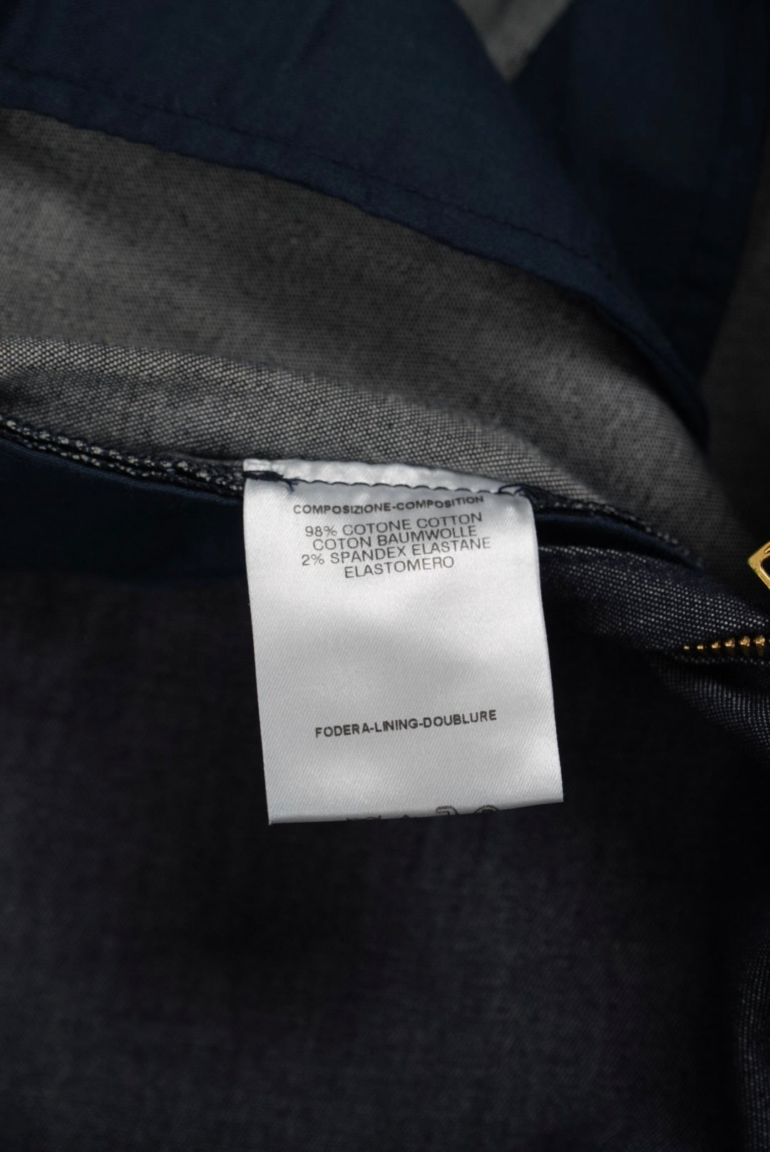 Gucci Denim Lamb Leather Tight Knee-Length Skirt