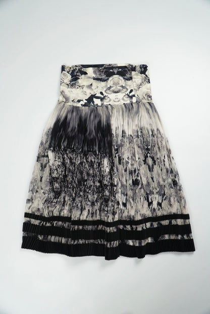 Jean Paul Gaultier Maille Femme Balck & White Pleated Skirt