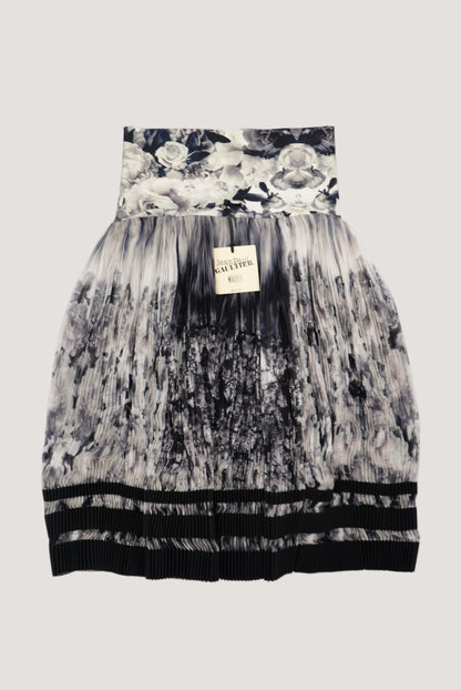 Jean Paul Gaultier Maille Femme Balck & White Pleated Skirt