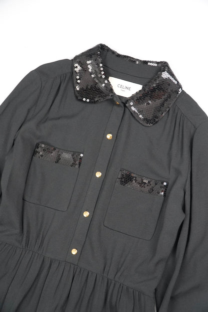 Celine Mini Workwear Dress in Viscose Sablé