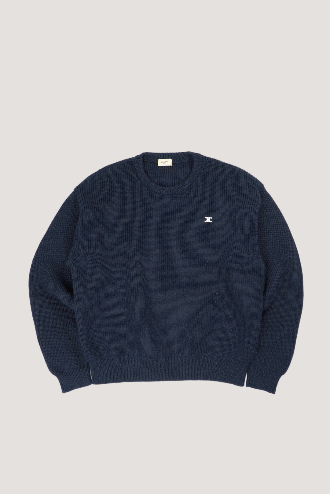 Celine by Hedi Slimane Navy Blue Crew Neck Sweater