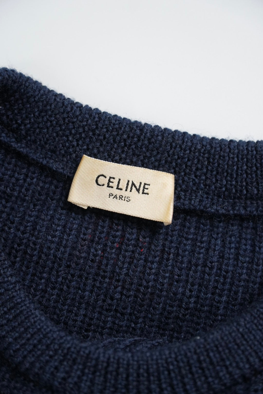 Celine by Hedi Slimane Navy Blue Crew Neck Sweater