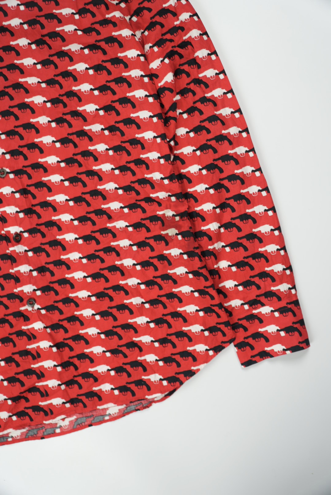 Prada 2012 Gun Print Red Shirt
