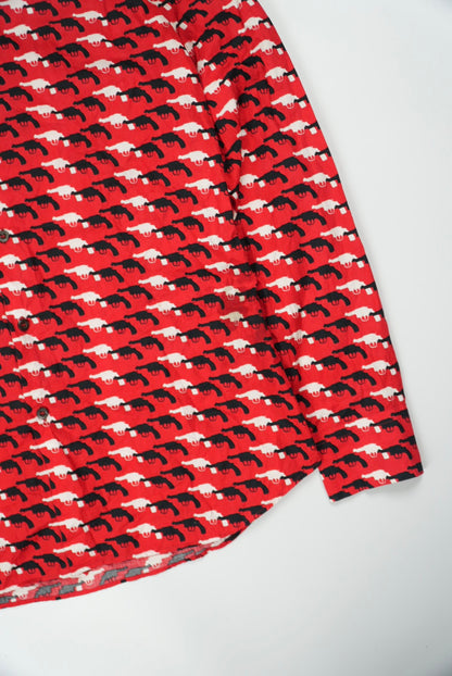 Prada 2012 Gun Print Red Shirt