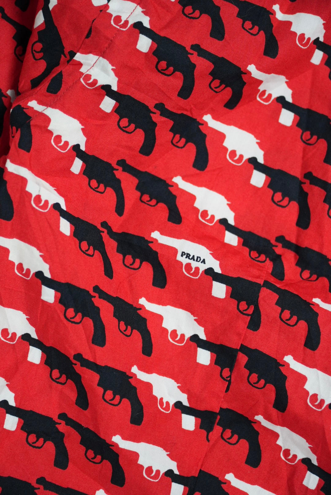 Prada 2012 Gun Print Red Shirt