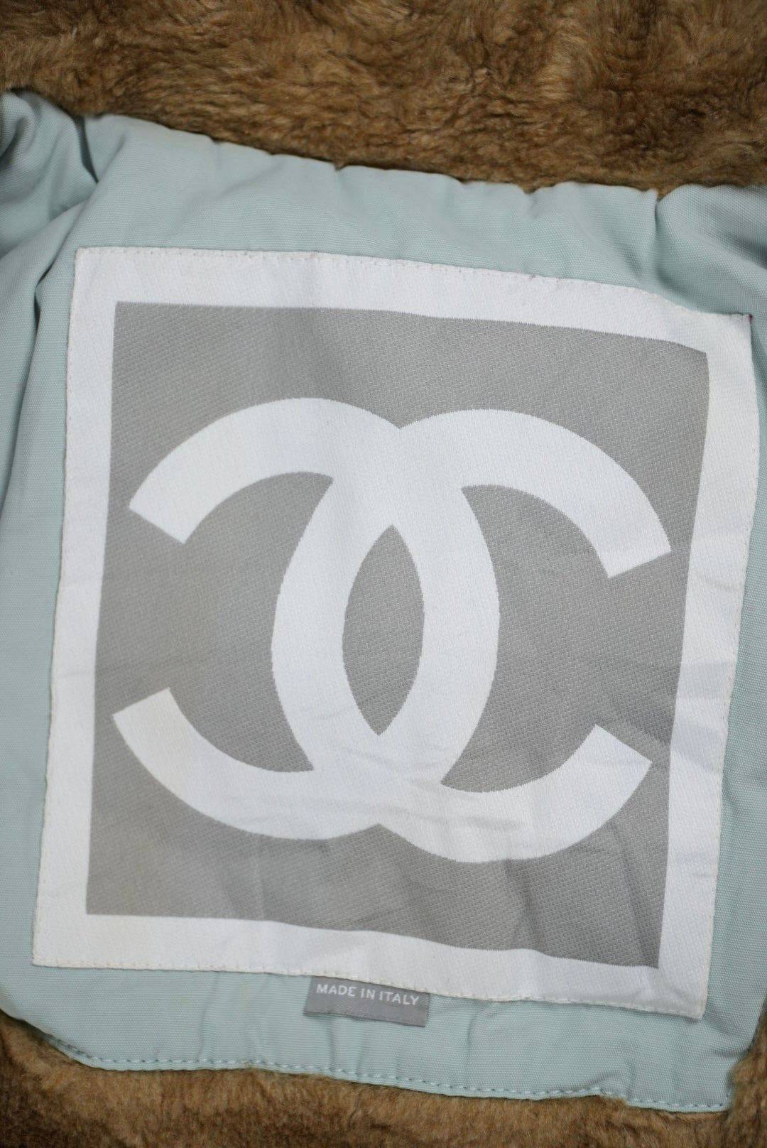 Chanel Sports Fall 2001 Blue CC Fur Bomber Jacket