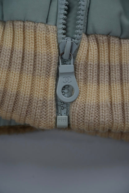 Chanel Sports Fall 2001 Blue CC Fur Bomber Jacket