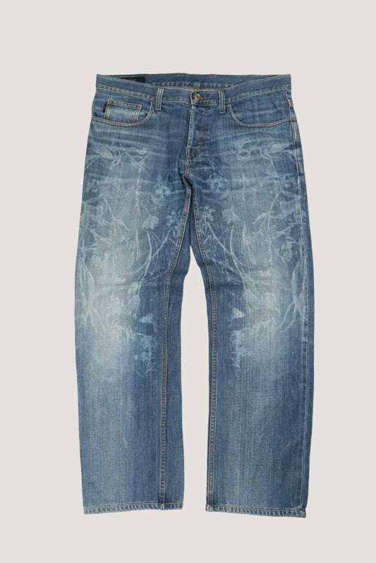 Gucci Floral Print Denim Pants