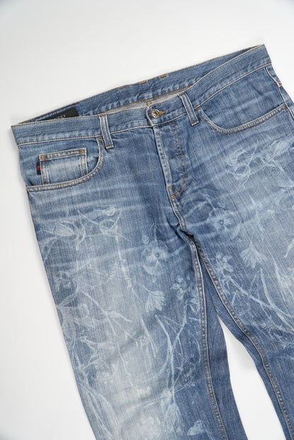 Gucci Floral Print Denim Pants